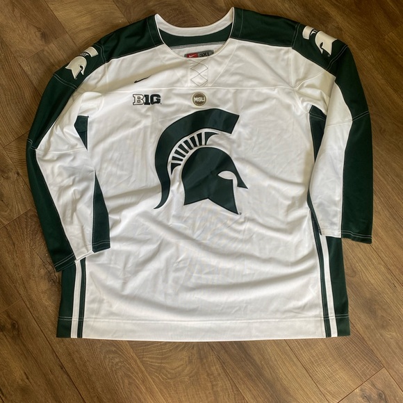 Nike White and Dark Green Michigan State Spartans Men's Jersey - Picture 1 of 4